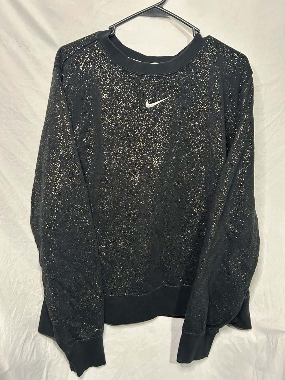 Nike Women's Black Gold Stardust Fleece Crewneck Sweatshirt Size 2X